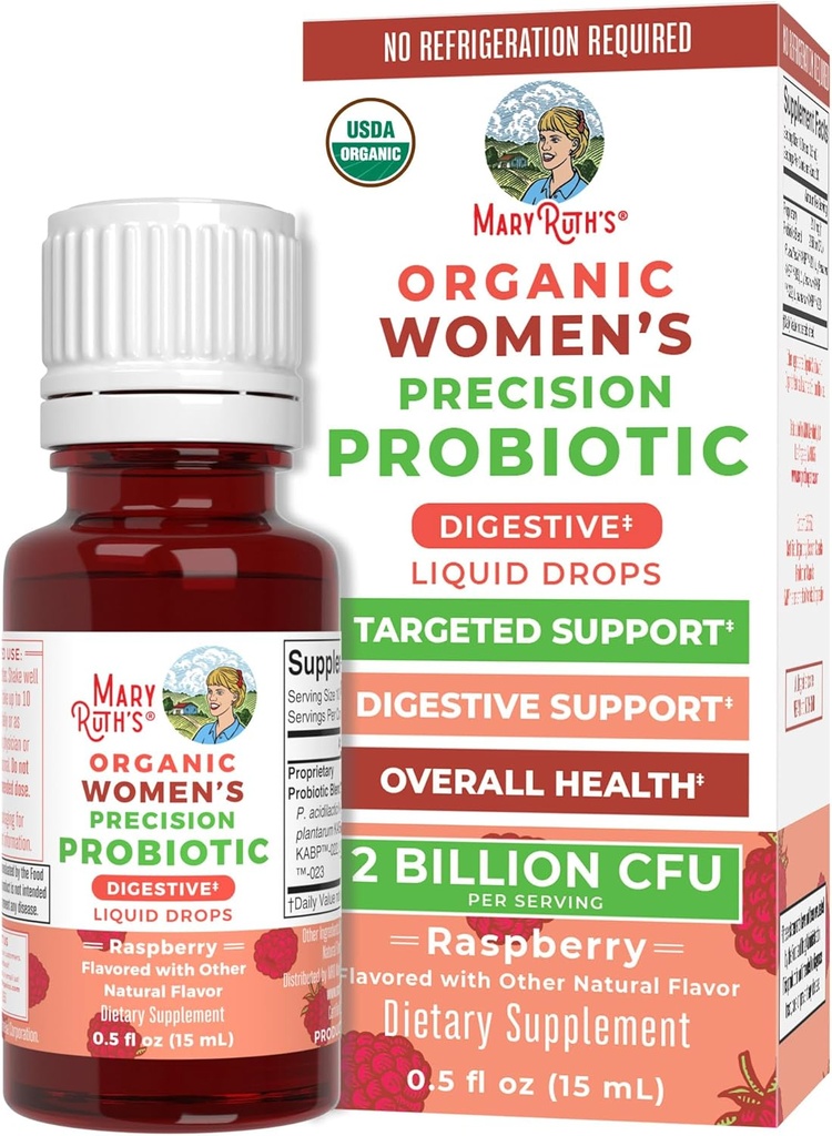 MaryRuth Organics USDA Organic Womens Probiotic Tekoče kapljice za prebavljivo zdravje 