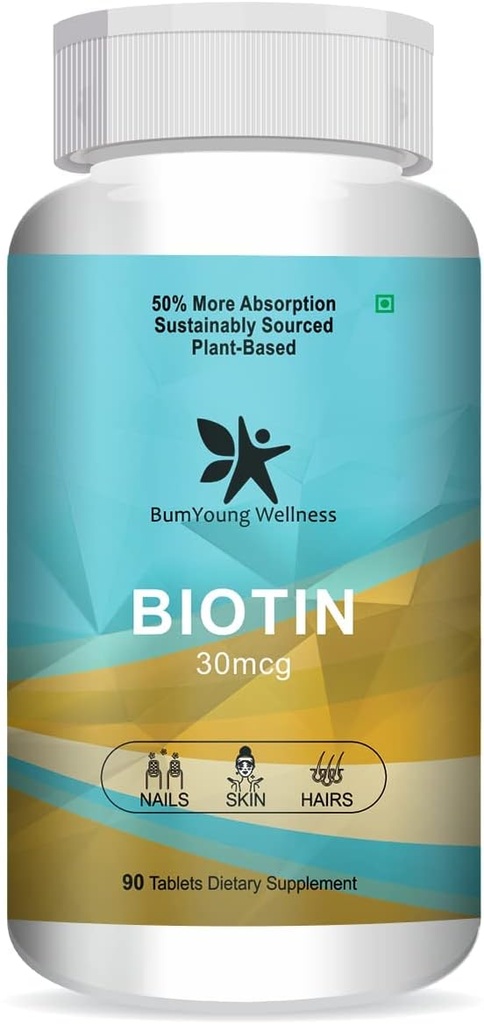 Goldy Biotin 30mcg, Dopolnilo za rast las, močne lase in glowing kožo, bori nohtna meglica 90 tablete