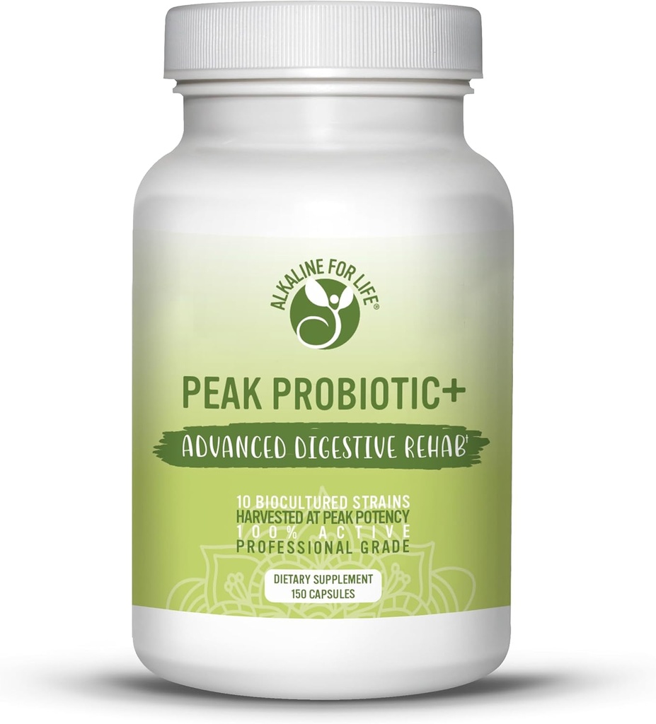Peak Probiotic+ 7.5 Milijarde Vrh Želeni probiotiki 10 Aktivni sevi za Gut Health Acidophilus Probiotic za prebavne zdravstvene probiotike za ženske, probiotiki za moške