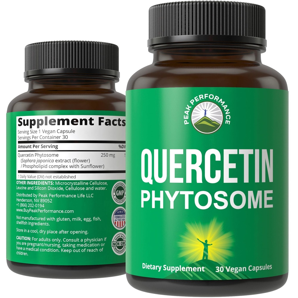 Vrhunska zmogljivost Ultra Pure Quercetin Phytosome Vegan kapsule - bogata Sophora Japonica ekstrakt za Max Absorpcija zdaj. Quercetin 250mg dodatne kapsule. Izdelano v ZDA