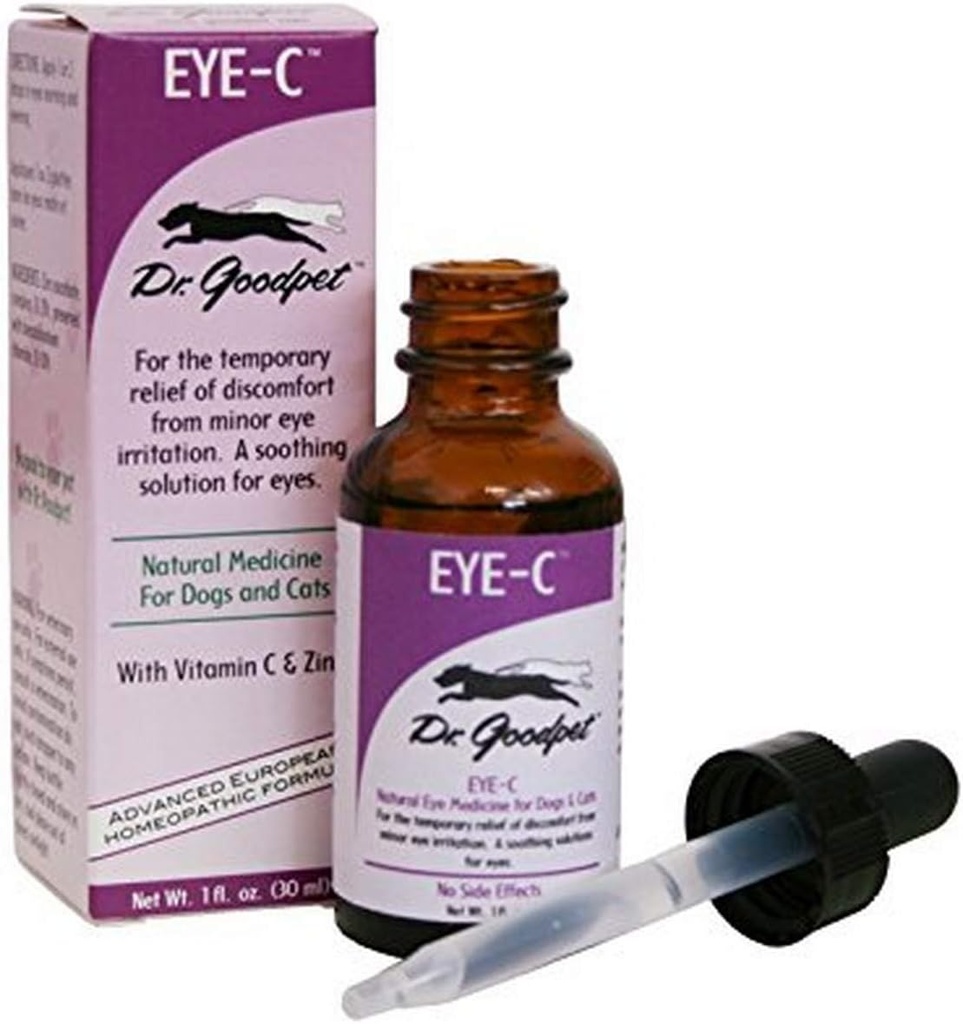 Dr. Goodpet Eye-C vse naravne kapljice za oči za pse, mačke, konje, majhne živali 