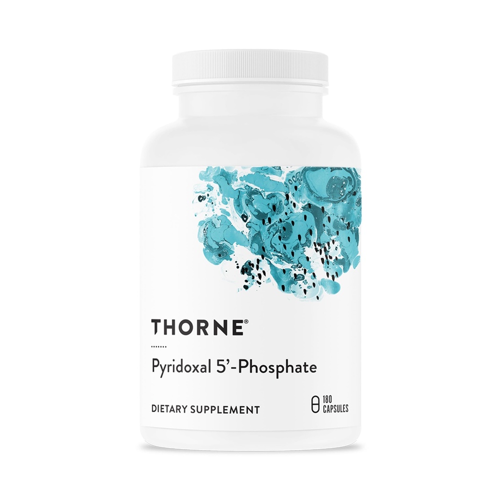 THORNE - Piridoksalni 5'-Fosfat - Bioaktivni vitamin B6 (Piridoksin) Dodatek za proizvodnjo energije in sintezo nevrotransmiterjev* - 180 kapsul
