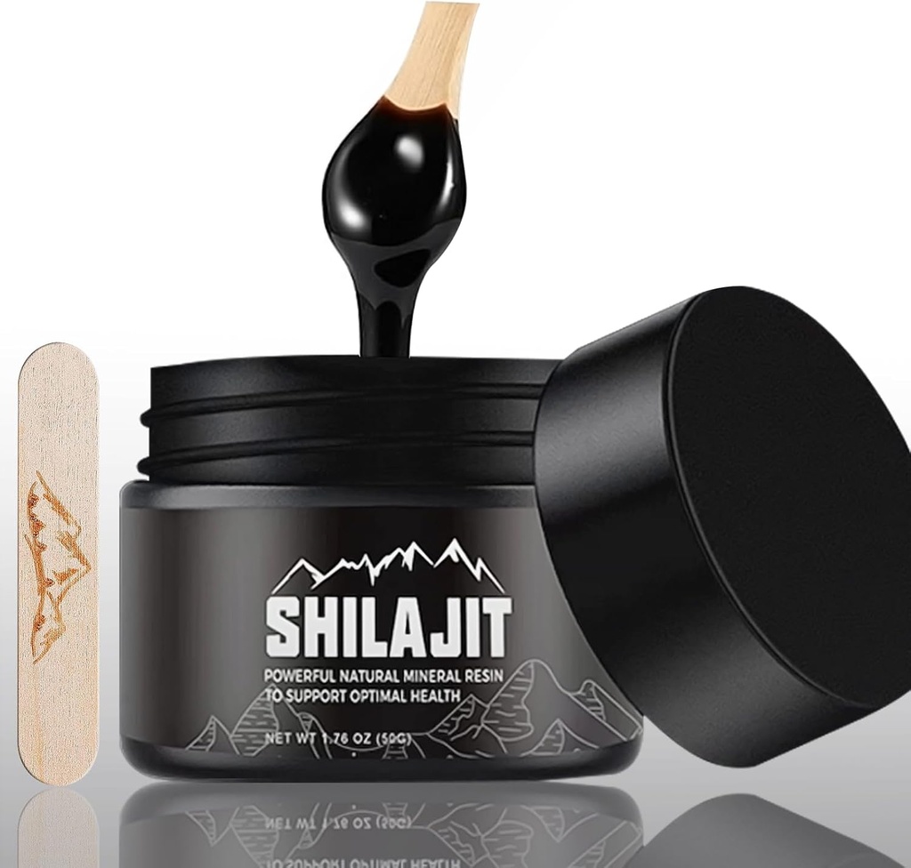 Shilajit Pure Himalajan - 50 Grams Natural Organic Shilajit Resin, Golden stopnje Shilajit dodatek za moške in ženske z 80+ Trace Minerali & Fulvic kislina za energijo, Imunska podpora