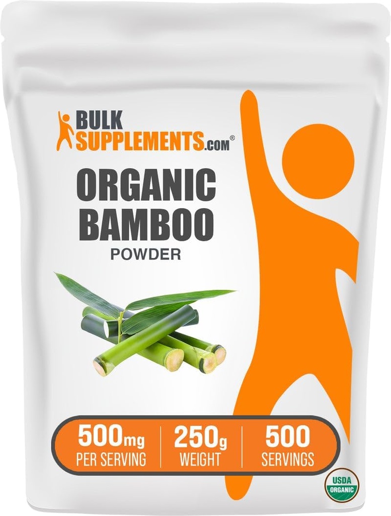 BulkSupplements.com Organski Bambus Powder - Silica dodatki, Bambus dodatek - Gluten Free, 500mg na Serving, 250g (8.8 oz) (Pack of 1)