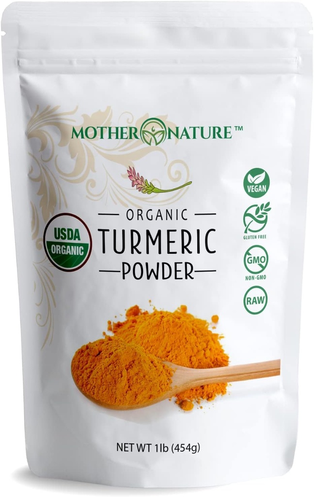 Organski kurkumin prašek s kurkuminom - indijska rastoča korenina (1lb, 16Oz) - močan skupni disconfort Relief, zmanjšanje otekline, antioksidant - Vegan, Gluten-free, Non-GMO & Dairy-free