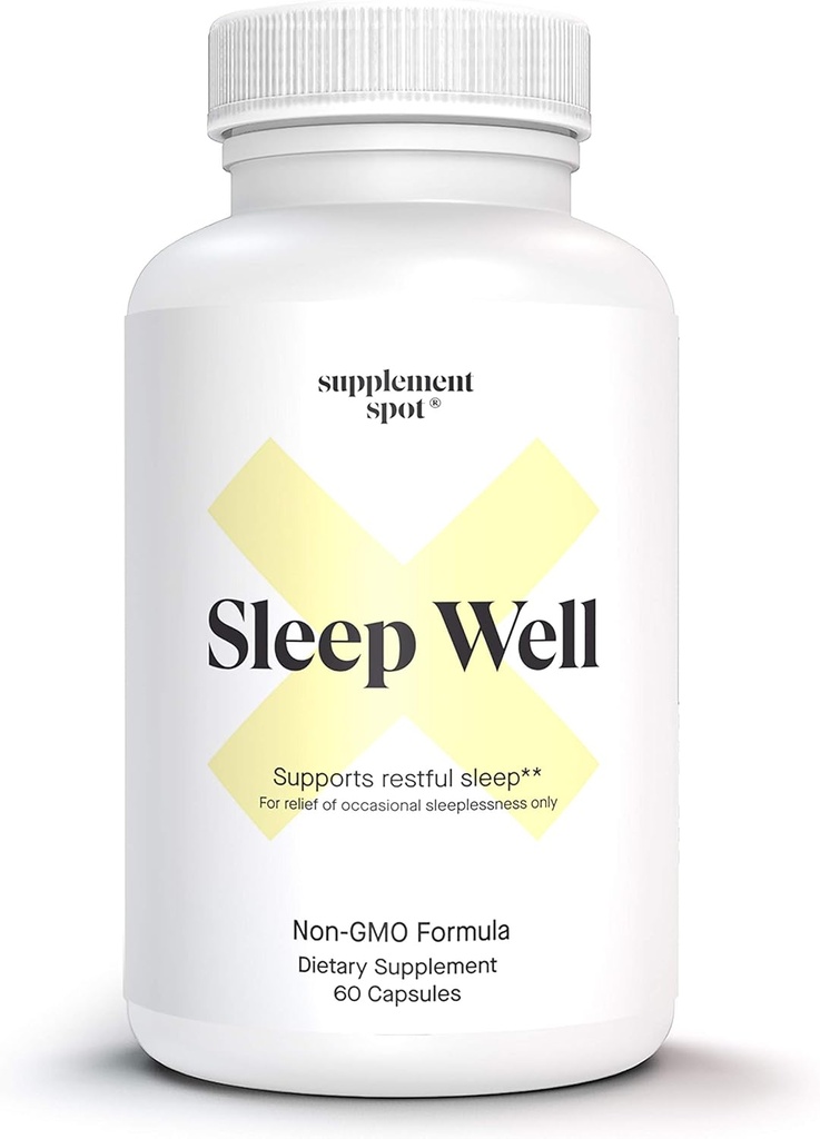 Naravna pomoč za spanje – nenavadna formula za odrasle w/magnezij, L-teanin, GABA in serotonin – dodatek za podporo za spanje za odrasle (60 kapsul, 30 servov)