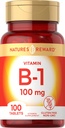 Vitamin B1 100mg (Thiamine) - 100 Count - vegetarijanski, ne-GMO & Gluten brezplačno dodatek - z nagrado narave