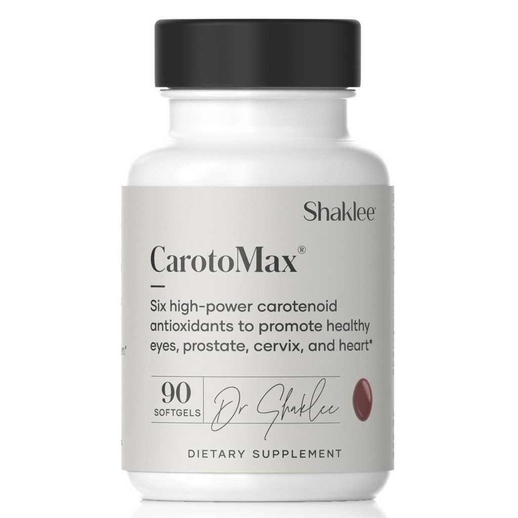 Shaklee - CarotoMax- Advanced Eye Health Formula w/ 6 Ključni karotenoidi - Podpira vid - Lutein, Zeaksantin, Beta- karoten, Astaksantin - Spodbuja zdravje Makular - 90 Softgels