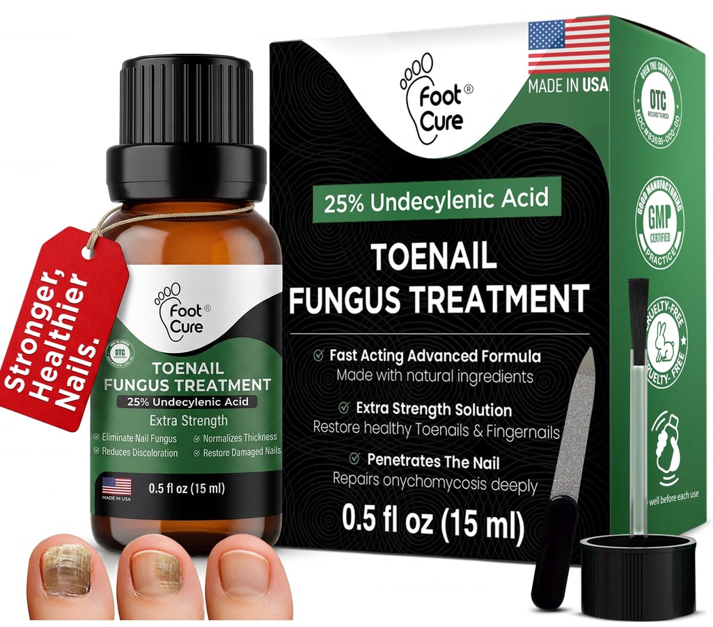 FOOT CURE Toenail Fungus zdravljenje nohtov, Popravila nohtov, Mehčalec nohtov, Rumen noht zdravljenje, Zaraščeni nohti in Foot Fungus zdravljenje Dodatna moč (Pack iz 1)