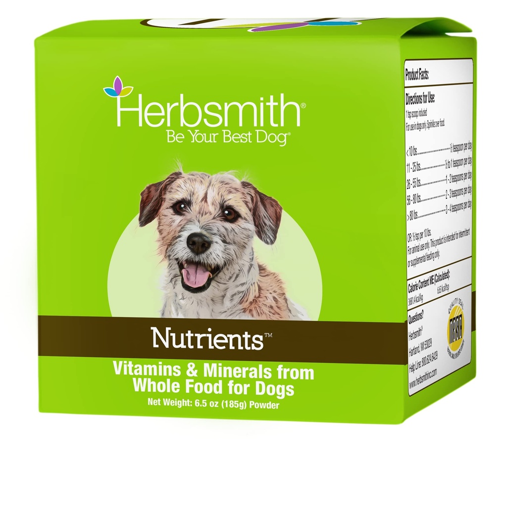 Herbsmith Nutrients Superfood Dog Multivitamin Featuring Vitamini in minerali iz celih živil Boost Kibble ali DIY Surove z antioksidanti za puppies do seniors - 6.5 oz