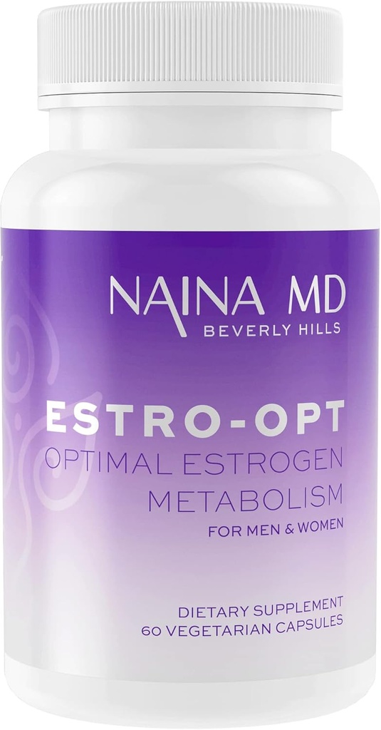 Estro-Opt Estrogen blokator za moške/ženske, najstniki, podpira Hormonsko ravnovesje, PCOS & Menopause simptomi, izboljšanje testosterona, težave s kožo, IC3, DIM, w/BioPerine