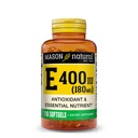 MASON NARAVNI Vitamin E 180 mg (400 i.e.) - Antioksidant in esencialna hranila, zdrav imunski sistem, koža in oči, dodatek celega telesa, 100 kapsul