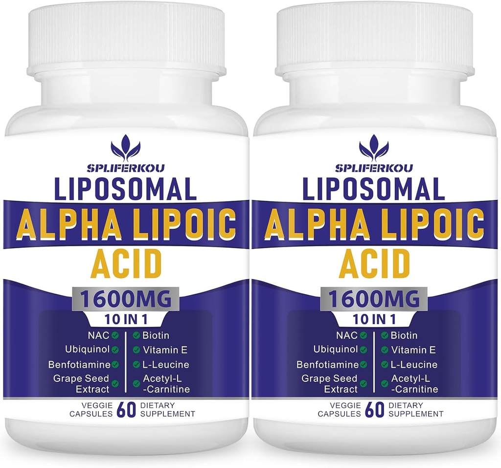Liposomska alfa lipoična kislina 1600 mg na servo,Alpha lipoična kislina Prehranske dopolnila za antioksidant zdravje, energetika in presnova-gluten prost in ne GSO 120 kapsule