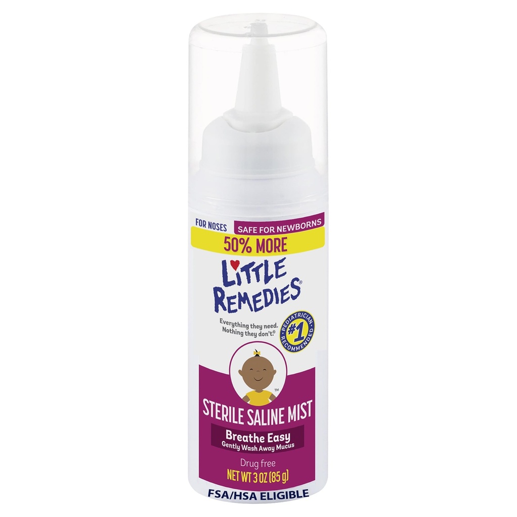 Mala zdravila Sterile Saline Nasal Mist, varna za novorojenčke, 3 oz