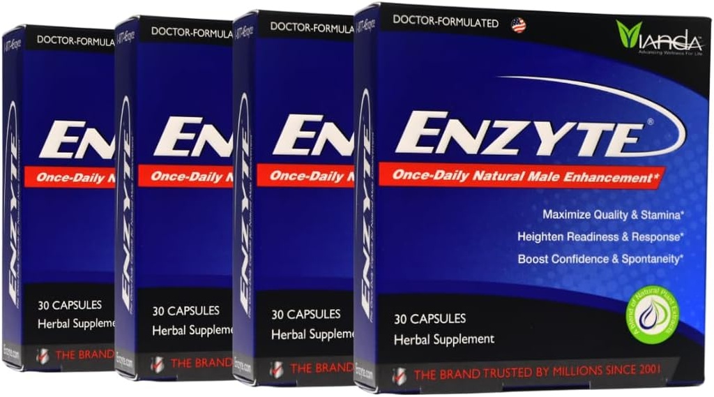 Enzyte® naravni moški izboljšanje paket za kakovost in Stamina z azijskim ginseng, Ginkgo Biloba, grozdno seme ekstrakt, Horny Kozel plevel - 4 paket