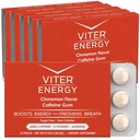 Viter Energija kofeina gumi 60mg kofeina, B vitamini, Guarana, brez sladkorja. (Cinnamon, 12kos, 6 Pack)