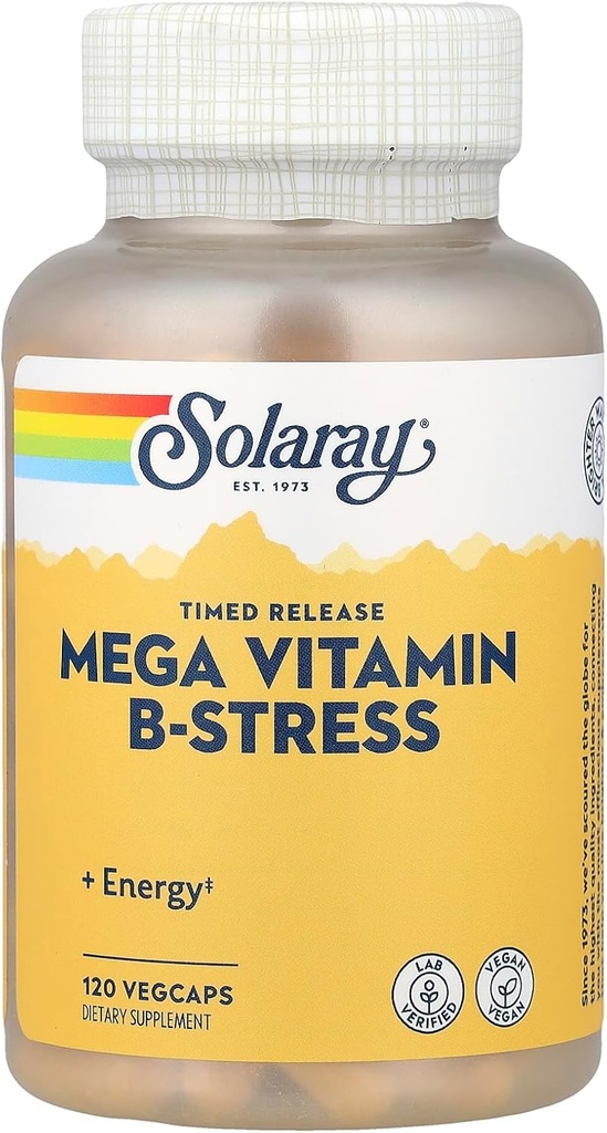 Solaray Mega B Stres Dvostopenjski čas javnost dodatek, 120 Count