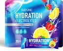 Elektroliti v prahu Hydration Packets – Recovery Drink Mešanica z natrijem, Kalijem, Magnezij, Kalcij, Vitamin C & cink – Brez sladkorja, Keto, Non GSO & Vegan – Jagodna limonada – 32 palic
