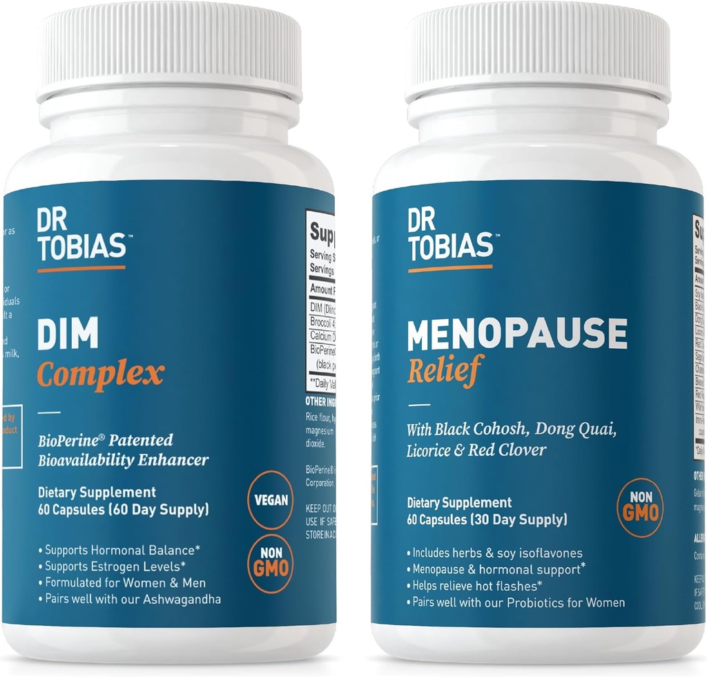 Dr. Tobias Menopause Relief in DIM Complex - Podpora Hormonal Balance in Menopausal Comfort, Non-GMO