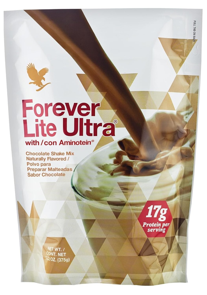 Večno življenje - Lite Ultra Chocolate Protein Shake Mix z Aminoteinom, Nizki ogljikovi hidrati za mišično maso, 13.2 oz