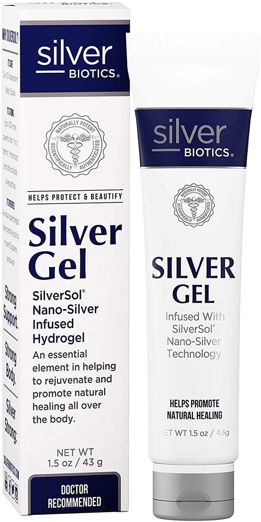 Ameriški Biotech Labs Silver Biotics Patented Multivalent SilverSol 20 PPM Pomirjujoče kože Gel 