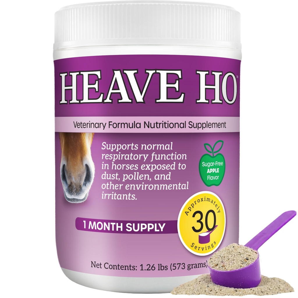 Heave Ho Horse Nutritional dodatek za dihalne alergije, KOPB, Kašljanje 30 Serving Sugar-free Apple
