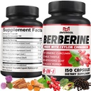 Berberine HCl, 150 kapsul - Plus Ceylon Cimet, Kurkuma, Milk Thistle, Artichoke, Black Pepper, Berberine HCI Root Supplements tablete - Imunski sistem