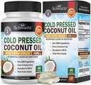 Kapsule Coconut Oil 2000mg - Organic Pure Extra Deviško Nerafinirano hladno stisnjena MCT Bogata in ne-GMO za zdrave kože nohti podporo za rast las Bloating proti staranju Prebava - 120ct (2 mesec dobave)