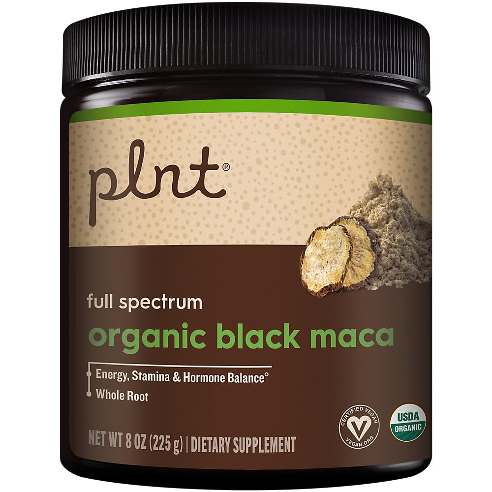 Organsko črni Maca Powder Polni spekter - Podpira energijo, Stamina, & Hormone Balance (8 oz./45 Serving)