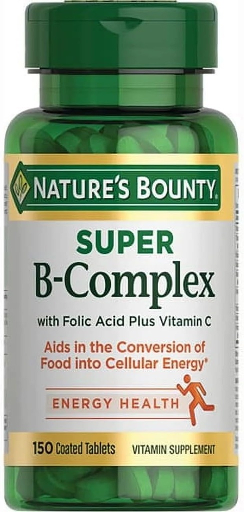 Bounty Super B-kompleks narave s folno kislino plus vitamin C, 300 tablet (2 x 150 stekleničk)