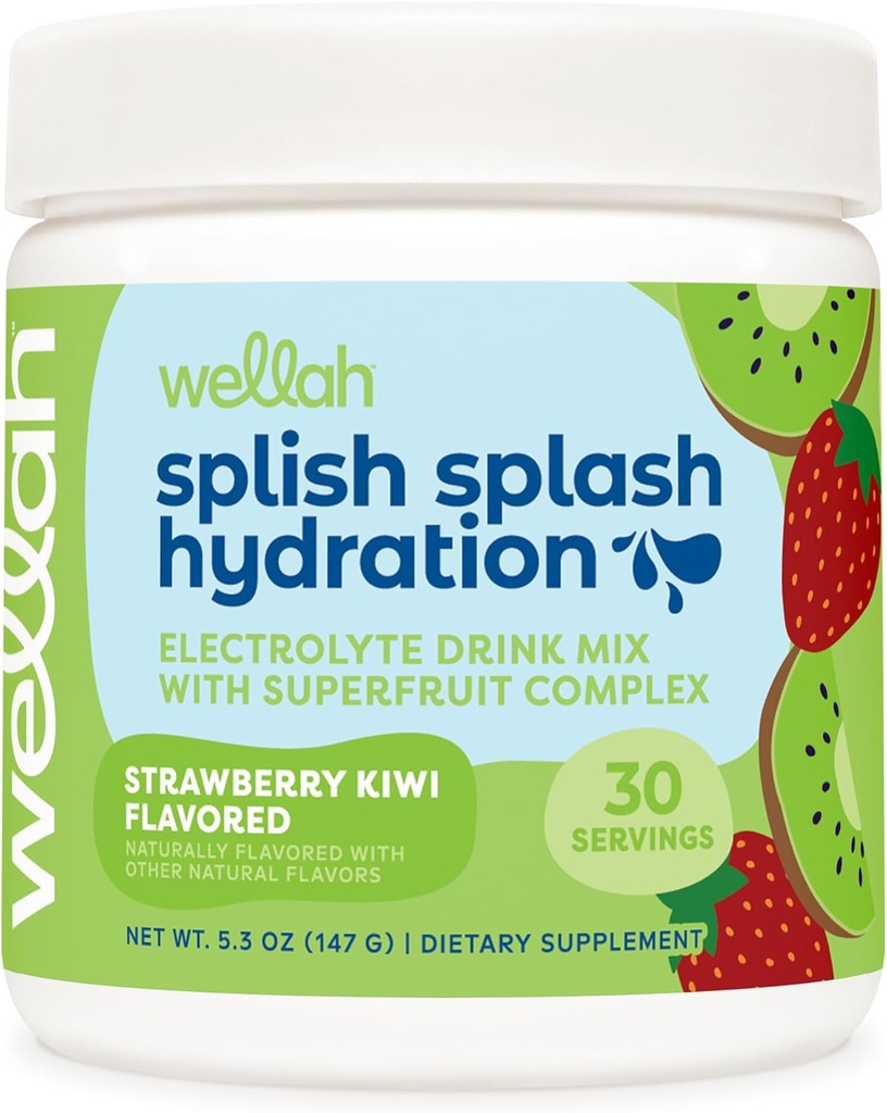 Wellah Splash Splash Hydration Elektrolit Drink Mix (Strawberry Kiwi arome, 30 Servings)