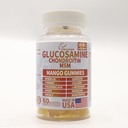 Glukozamin Chondroitin Gumies z MSM 60 CT brez sladkorja glukozamin Chondroitin Gumies Trojna moč za skupno zdravje in imuno podporo za odrasle, moške in ženske - Mango Flavor