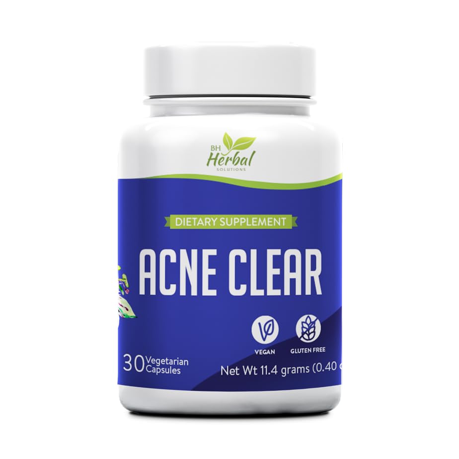 Acne Clear - Acne Pills Clear Skin - Acne Zdravljenje - Cleanse & Razstrupljanje - Anti-Acne Dodatki za moške, ženske & najstniki – Hormonske in Cystic Acne tablete - 100% naravni zeliščni dodatek
