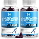 M inch Glukozamin Chondroitin Gumies, 1500mg glukozamin & 1000mg MSM na strežbo, Skupni dodatek za podporo za odrasle, Starejše jagode aroma, 45 Serving(Pack of 2)