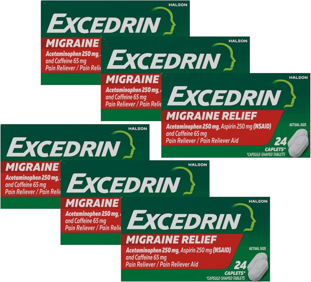 Excedrin Medication Migraine Relief, 24 Caplets (Pack po 6)