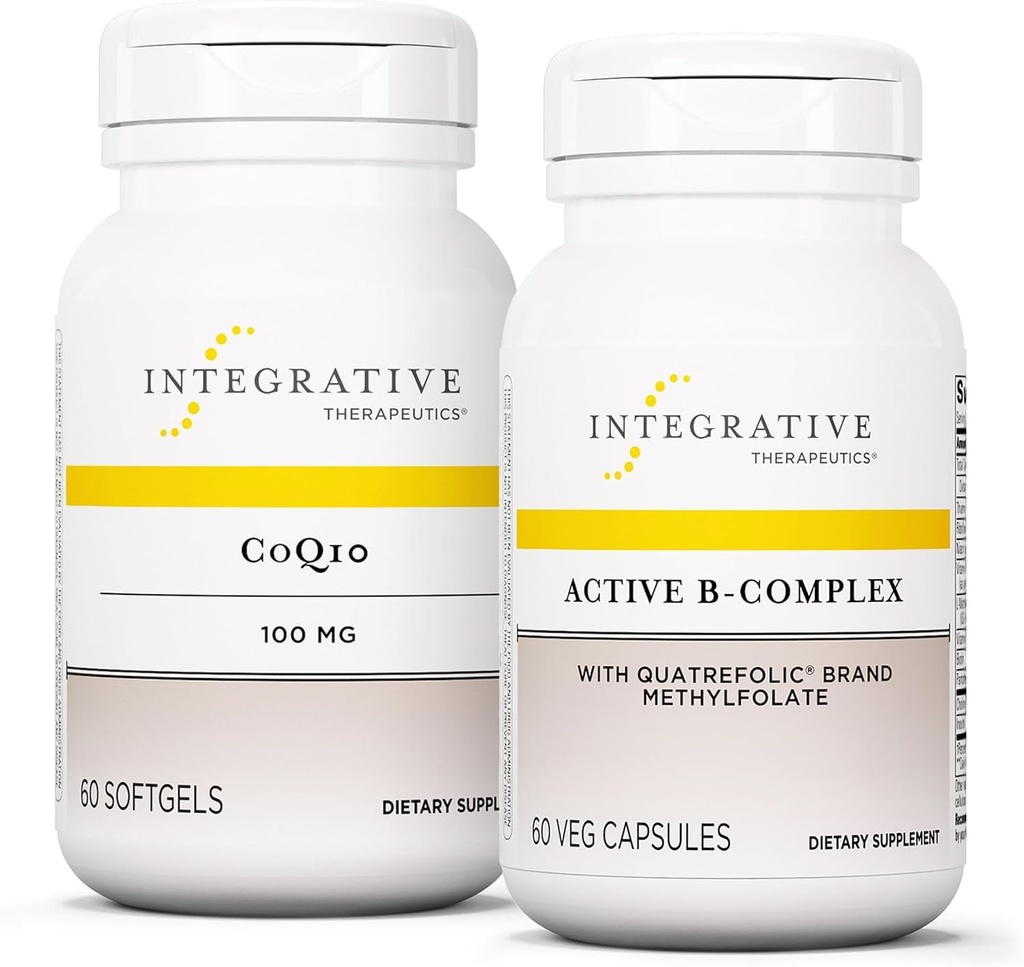 Integrativna terapevtska mešanica z aktivnim B-kompleksom, 60 kapsulami in CoQ10 (100mg), 60 softgels - Active B-kompleks za podporo energetski presnovi* - CoQ10 za podporo zdravju srca in možganov