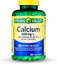 Spomladi Valley Calcium Supplement- Calcium 600 mg z vitaminom d3 za močnejše zdravje kosti-250 tablet
