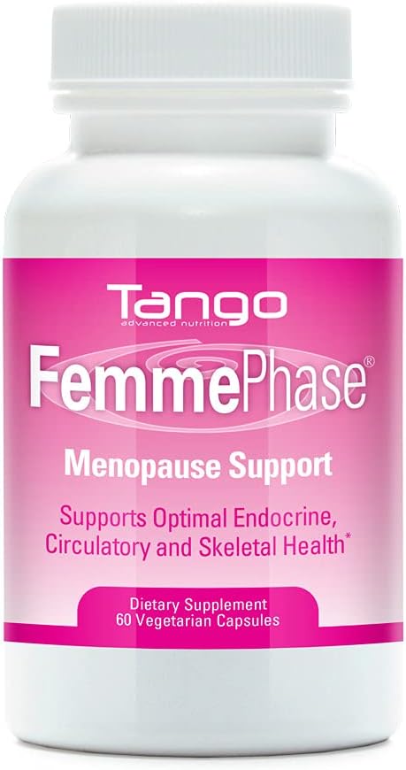 FemmePhase Advanced Menopause Support Formula: All-Natural Herbal Supplement for Hot Flashes, Cramps, utrujenost, nočno potenje, in Mood spremembe (60 vegetarijanske kapsule)