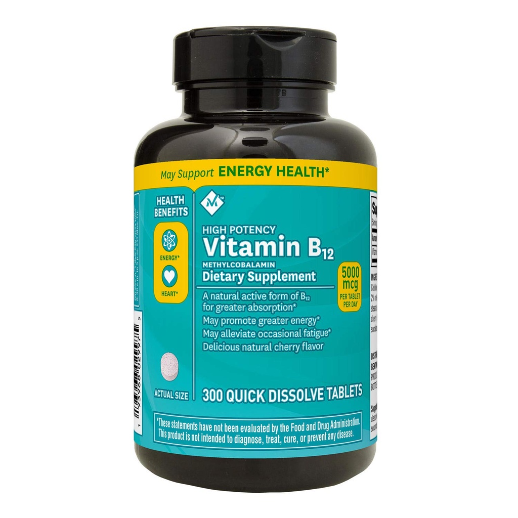 Član Mark Vitamin B12 metilkobalamin, prehranska dopolnila 300 ct. hitro raztopi tablete