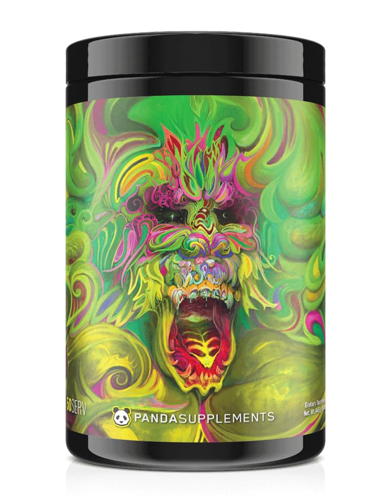 Podzemni Bio LabsTM Panda Supps: Rampage, Extreme Pre-Workout, High Stim, Maxim Pump, Focus, and Energy,(50 servingov) (Kiwi-Lychee-Pinapple Flavor AKA Goblin Juice)