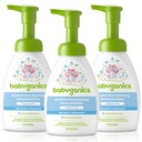Babyganics Alkohol brez pene Sanizer, črpalka steklenica, Fragrance brezplačno, 8.45 oz, 3 pakiranje