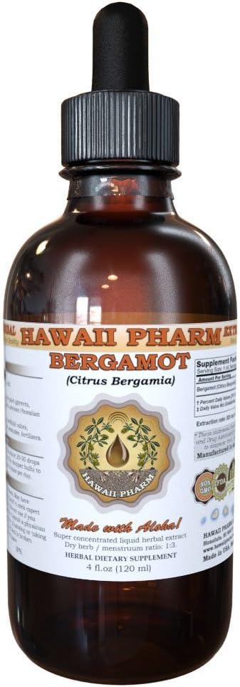Bergamot Tekoči ekstrakt, Bergamot (Citrus Bergamia) Posušene sadne lupine v prahu Tinktura dodatek 2 oz