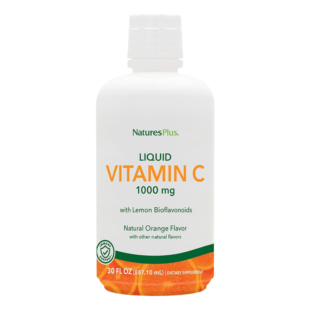 NaturesPlus Tekoči vitamin C - 1000 mg, 30 fl oz - z limono Bioflavonoidi - Vegetarian, Gluten brez - 30 Serving