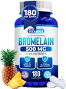 Radi imamo vitamine Bromelain 500 mg Kapsule - 1200 GDU/Serving - Bromelain dodatek iz ekstrakta Ananas - Proteolitični encimi za prebavljanje, Absorpcijo, bolečine v sklepih, bolečine v mišicah - 180 kapsul