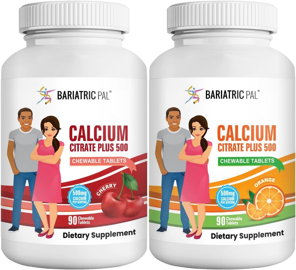 BariatricPal kalcijev citrat 500mg žvečljive tablete - 2-flavor varietete Pack