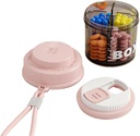 Rožnate tablete Škatla za ženske torbice, majhne tablete Box, potovalne tablete Organizator, 4 oddelki za tablete steklenice, prilegajo žep, tablete za ročno uporabo, potovalne tablete primeru (Pink)