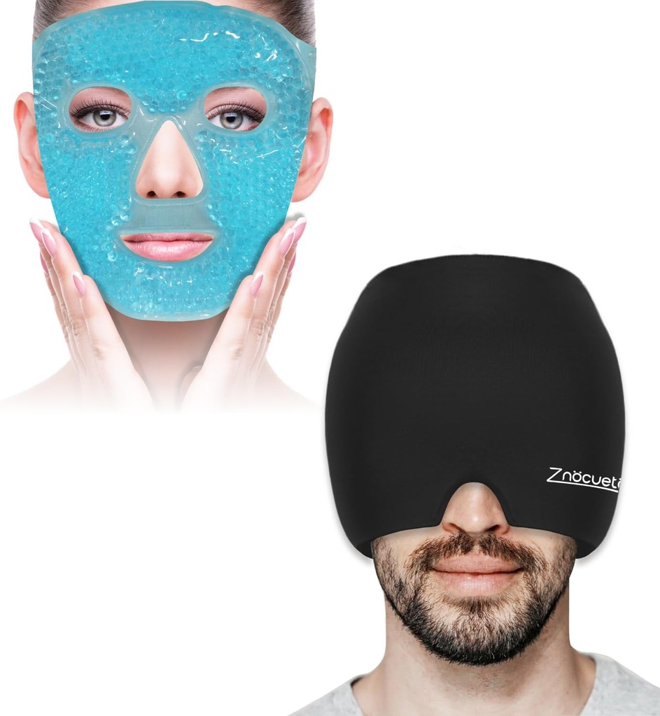 ZNÖCUETÖD paket Gel beads Ledena maska za glavobole, Puffy oči, rdečina in migrena glavobol Relief Cap Klobuk, glavo Ledeno pakiranje Ovitek Hladilni Gel Ledena Beanie Cold Cap