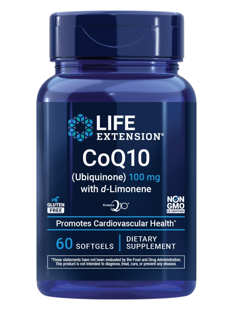 Life Extension CoQ10 (Ubikinon) z d-Limone – zdravje srca, boj splošna utrujenost, boljša absorpcija – Gluten-free, Non-GMO – 60 Softgels