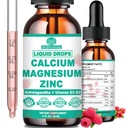 Kalcij Magnezijev cink D3 z mirnim magnezijevim glicinatom Plus Ashwagandha, L-teanin, tekoči kalcij z vitaminom D3 in magnezijevim dodatkom za imunost, kosti, mišice, Mood in podporo za spanje