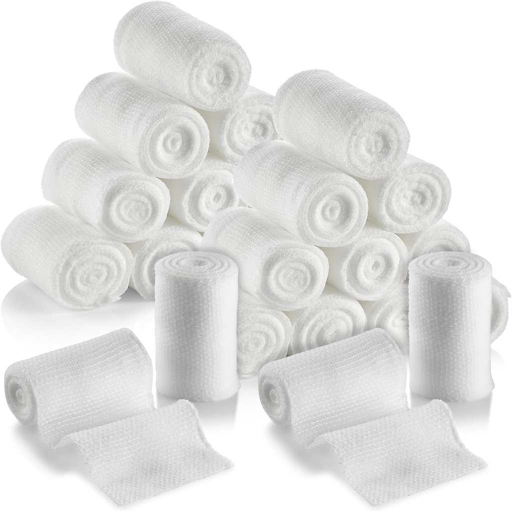 MEDCA GAUZE Bandage rolls - 24 Pack, 2-Inch, 4.1 Yards per roll, Medical stopnje Gauze Bandage za rane obleko in prvo pomoč komplet